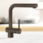 Baterie bucatarie Schock Laios Cristadur Bronze cu cap extractibil, aspect granit, cartus ceramic, maro bronz - imagine 4