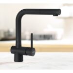 Baterie bucatarie Schock Laios Cristadur Magma cu cap extractibil, aspect granit, cartus ceramic, negru metalizat - imagine 4