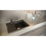 Baterie bucatarie Schock Cosmo Cristalite Asphalt, aspect granit, cartus ceramic, gri asfalt - imagine 3