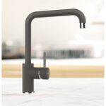 Baterie bucatarie Schock Fonos Cristalite Asphalt, aspect granit, cartus ceramic, gri asfalt - imagine 3
