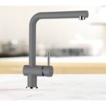 Baterie bucatarie Schock Epos Cristalite Croma, aspect granit, cartus ceramic, gri - imagine 3