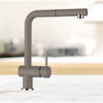 Baterie bucatarie Schock Epos Cristalite Concrete cu cap extractibil, aspect granit, cartus ceramic, gri beton - imagine 4
