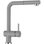 Baterie bucatarie Schock Epos Cristalite Croma cu cap extractibil, aspect granit, cartus ceramic, gri