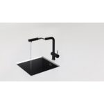 Baterie bucatarie Schock Epos Cristalite Asphalt cu cap extractibil, aspect granit, cartus ceramic, gri asfalt - imagine 2