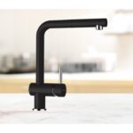 Baterie bucatarie Schock Epos Cristalite Nero cu cap extractibil, aspect granit, cartus ceramic, negru - imagine 3