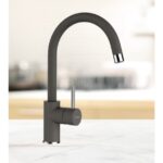 Baterie bucatarie Schock Plutos Cristalite Asphalt, aspect granit, cartus ceramic, gri asfalt - imagine 4