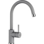 Baterie bucatarie Schock Plutos Cristalite Croma, aspect granit, cartus ceramic, gri