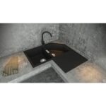 Baterie bucatarie Schock Plutos Cristalite Asphalt, aspect granit, cartus ceramic, gri asfalt - imagine 3