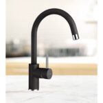 Baterie bucatarie Schock Plutos Cristalite Nero, aspect granit, cartus ceramic, negru - imagine 5