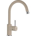 Baterie bucatarie Schock Plutos Cristalite Sabbia, aspect granit, cartus ceramic, crem