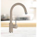 Baterie bucatarie Schock Plutos Cristalite Sabbia, aspect granit, cartus ceramic, crem - imagine 5