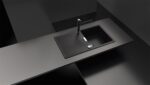 Chiuveta bucatarie Schock Tia D-100 Cristadur Polaris 860x500 mm cu sifon automat, granit, reversibila, montare pe blat, alb polar - imagine 5