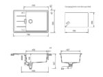Chiuveta bucatarie Schock Tia D-100LS Cristadur Polaris 780x500 mm cu sifon automat, granit, reversibila, montare pe blat, alb polar - imagine 2