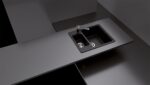 Chiuveta bucatarie Schock Manhattan N-150 Cristalite Alpina 610x510 mm, granit, reversibila, montare pe blat, alb - imagine 6