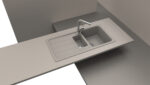 Chiuveta bucatarie Schock Formhaus D-150L Cristalite Alpina 1000x500 mm, granit, reversibila, montare pe blat, alb - imagine 4