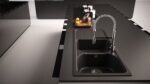 Chiuveta bucatarie Schock Formhaus D-200 Cristalite Nero 1160x500 mm, granit, reversibila, montare pe blat, negru - imagine 7