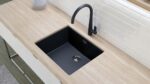 Chiuveta bucatarie Schock Greenwich N-100L Cristadur Magma, 556x456 mm, granit, montare pe/sub blat, negru metalizat - imagine 5