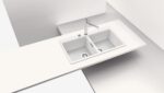 Chiuveta bucatarie Schock Horizont N-200 Cristadur Polaris 860x500 mm cu sifon automat, granit, montare pe blat, alb polar - imagine 5