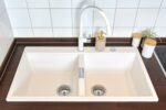 Chiuveta bucatarie Schock Horizont N-200 Cristadur Polaris 860x500 mm cu sifon automat, granit, montare pe blat, alb polar - imagine 9