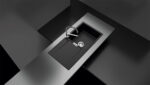 Chiuveta bucatarie Schock Mono D-100L Cristadur Stone 1000x510 mm, granit, reversibila, montare pe blat, gri piatra - imagine 3