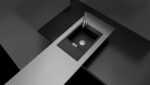 Chiuveta bucatarie Schock Mono D-100XS Cristadur Silverstone 780x510 mm, granit, reversibila, montare pe blat, gri inchis - imagine 6