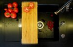 Chiuveta bucatarie Schock Mono D-100XS Cristadur Silverstone 780x510 mm, granit, reversibila, montare pe blat, gri inchis - imagine 4