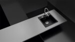 Chiuveta bucatarie Schock Mono N-100S Cristadur Polaris 490x510 mm cu sifon automat, granit, montare pe blat, alb polar - imagine 4