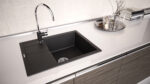 Chiuveta bucatarie Schock Ronda D-100L Cristalite Alpina 650x500 mm, granit, reversibila, montare pe blat, alb - imagine 8