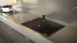 Chiuveta bucatarie Schock Ronda D-100L Cristalite Alpina 650x500 mm, granit, reversibila, montare pe blat, alb - imagine 3