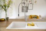 Chiuveta bucatarie Schock Waterfall D-150 Cristadur Magma 1000x500 mm, granit, reversibila, montare pe blat, negru metalizat - imagine 5