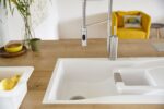 Chiuveta bucatarie Schock Waterfall D-150 Cristadur Magma 1000x500 mm, granit, reversibila, montare pe blat, negru metalizat - imagine 4