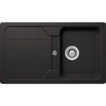 Chiuveta bucatarie Schock Formhaus D-100 Cristalite Nero 860x500 mm, granit, reversibila, montare pe blat, negru