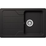 Chiuveta bucatarie Schock Formhaus D-100S Cristalite Nero 780x500 mm, granit, reversibila, montare pe blat, negru