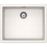 Chiuveta bucatarie Schock Greenwich N-100L Cristadur Polaris 556x456 mm, granit, montare pe/sub blat, alb polar