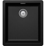 Chiuveta bucatarie Schock Greenwich N-100S Cristadur Magma 406x456 mm, granit, montare pe/sub blat, negru metalizat