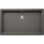 Chiuveta bucatarie Schock Greenwich N-100XL Cristadur Silverstone 750x456 mm, granit, montare pe/sub blat, gri inchis