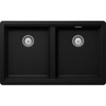 Chiuveta bucatarie Schock Greenwich N-200 Cristadur Puro 750x455 mm, granit, montare pe/sub blat, negru intens
