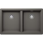 Chiuveta bucatarie Schock Greenwich N-200 Cristadur Silverstone 750x455 mm, granit, montare pe/sub blat, gri inchis