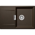 Chiuveta bucatarie Schock Mono D-100 Cristadur Bronze 765x510 mm, granit, reversibila, montare pe blat, maro bronz