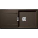 Chiuveta bucatarie Schock Mono D-100L Cristadur Bronze 1000x510 mm, granit, reversibila, montare pe blat, maro-bronz