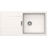 Chiuveta bucatarie Schock Mono D-100L Cristadur Polaris 1000x510 mm, granit, reversibila, montare pe blat, alb polar