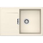 Chiuveta bucatarie Schock Mono D-100 Cristadur Magnolia 765x510 mm, granit, reversibila, montare pe blat, alb-crem