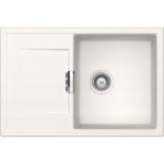 Chiuveta bucatarie Schock Mono D-100 Cristadur Polaris 765x510 mm, granit, reversibila, montare pe blat, alb polar