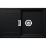 Chiuveta bucatarie Schock Mono D-100 Cristadur Puro 765x510 mm, granit, reversibila, montare pe blat, negru intens