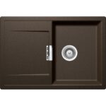 Chiuveta bucatarie Schock Mono D-100S Cristadur Bronze 740x510 mm, granit, reversibila, montare pe blat, maro-bronz