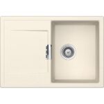 Chiuveta bucatarie Schock Mono D-100S Cristadur Magnolia 740x510 mm, granit, reversibila, montare pe blat, alb-crem