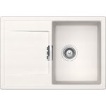 Chiuveta bucatarie Schock Mono D-100S Cristadur Polaris 740x510 mm, granit, reversibila, montare pe blat, alb polar