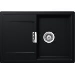 Chiuveta bucatarie Schock Mono D-100S Cristadur Puro 740x510 mm, granit, reversibila, montare pe blat, negru intens