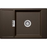 Chiuveta bucatarie Schock Mono D-100XS Cristadur Bronze 780x510 mm, granit, reversibila, montare pe blat, maro-bronz