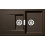 Chiuveta bucatarie Schock Mono D-150 Cristadur Bronze 860x510 mm, granit, reversibila, montare pe blat, maro bronz